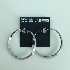 Lord and Taylor Design Lab Silver Hoop Earrings